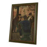G. van Rampelberg "Weighty Distribution", oil on panel, 1920s
