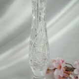 Bohemian crystal soliflore vase hand-cut