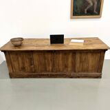 Large old trading counter in solid pine