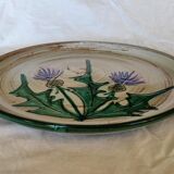 Ceramic plate of Vallauris thistle pattern