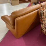 Brown leather sofa