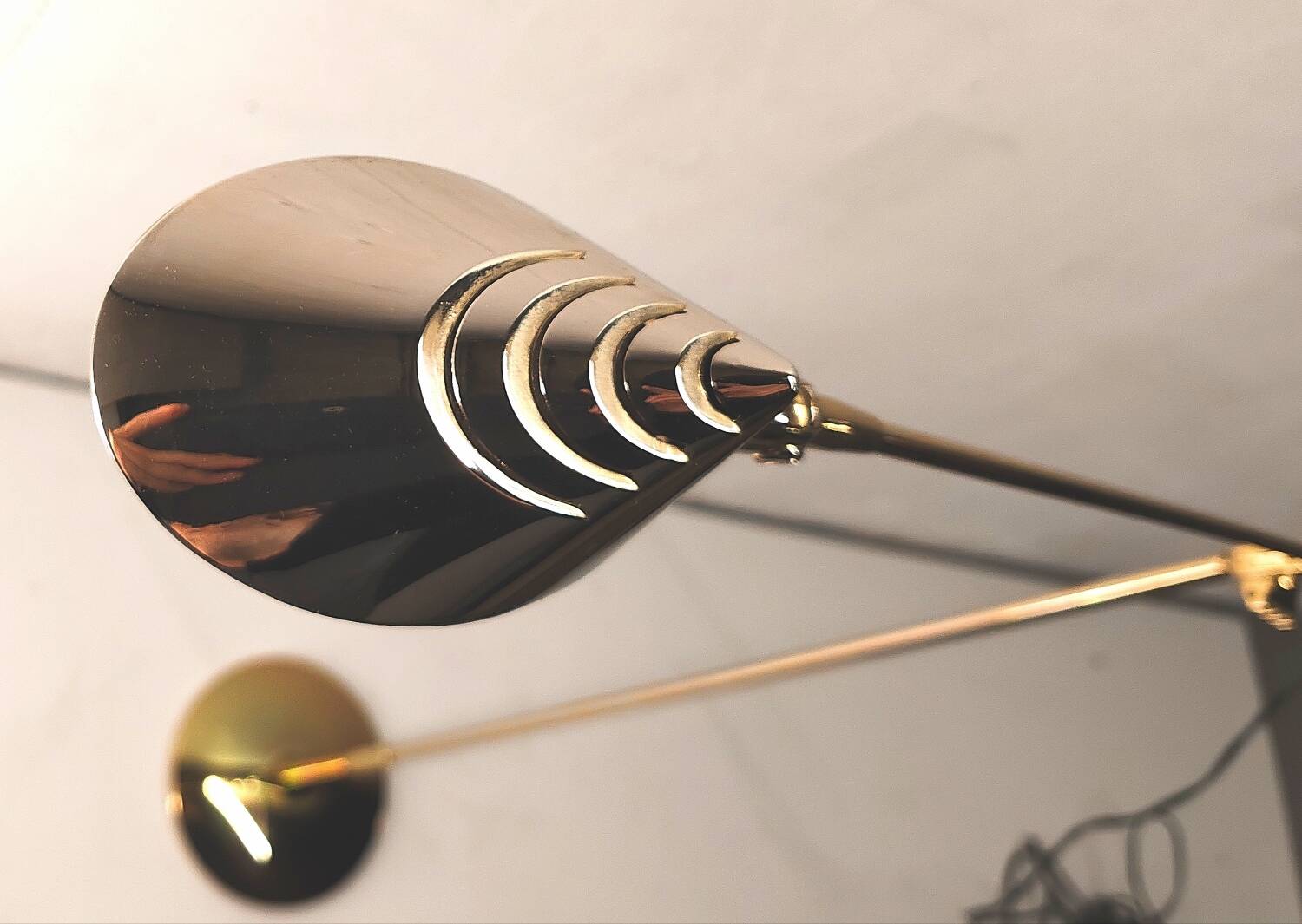 Floor lamp reading light fase 80s gold