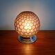 Art Deco ceiling light in frosted honeycomb glass, aubergine colour, 1930.
