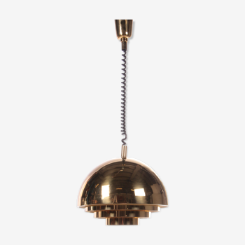 Vintage brass hanging lamp by Vereinigte Werkstatten Collection, 1960