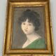 Pastel portrait young girl on paper XXth frame XlXeme