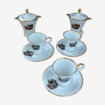 Porcelain cup and sugar bowl set