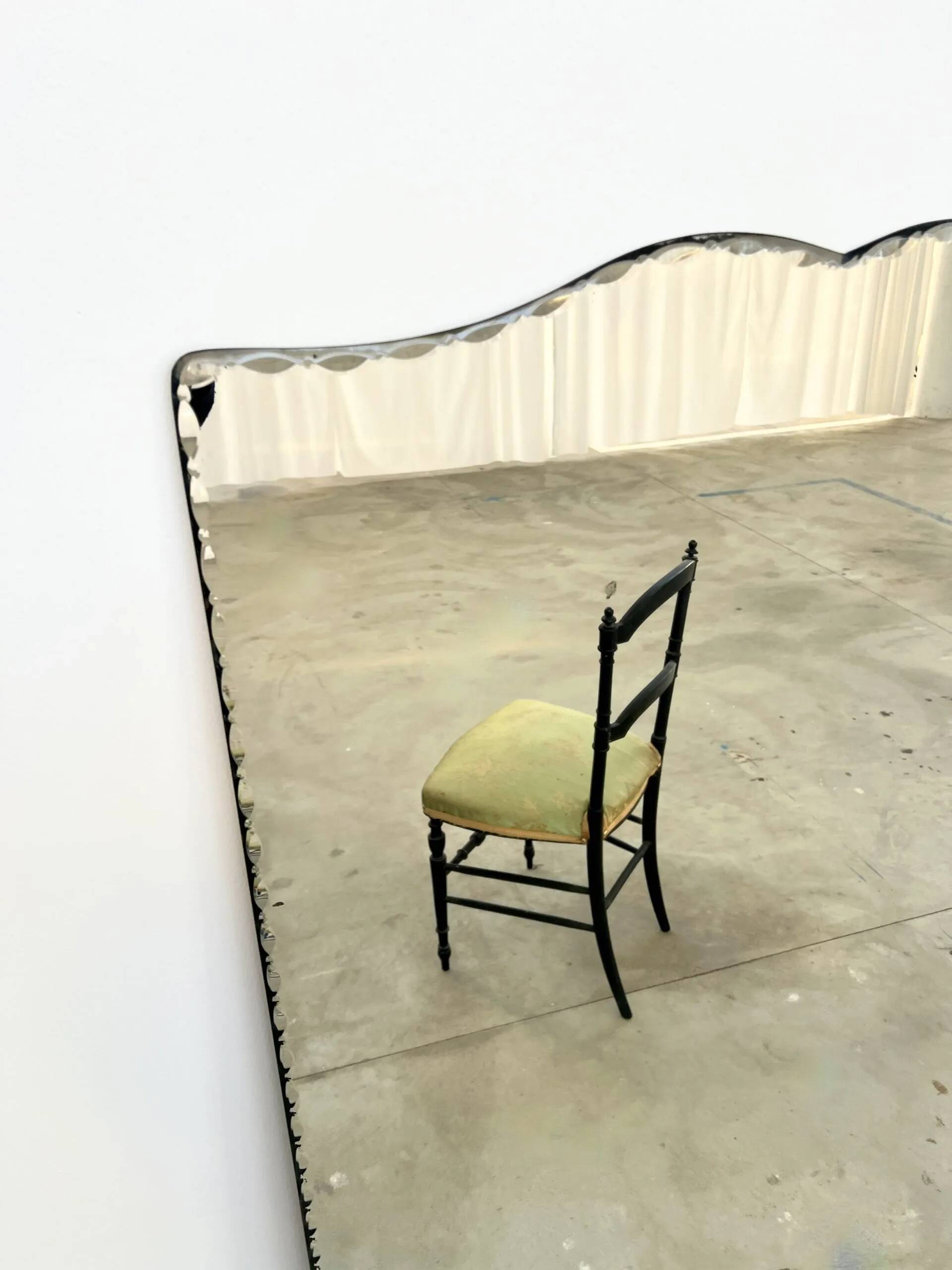 Beveled moustache mirror, 140 cm high