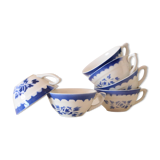 Vintage cups stencil pattern x 6, vintage, 1950