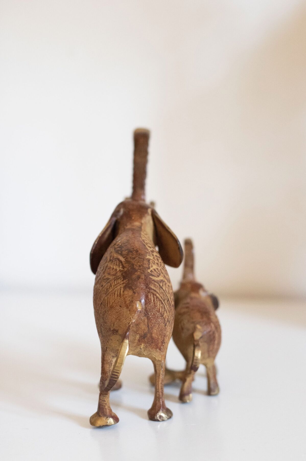 Iron and brass elephants