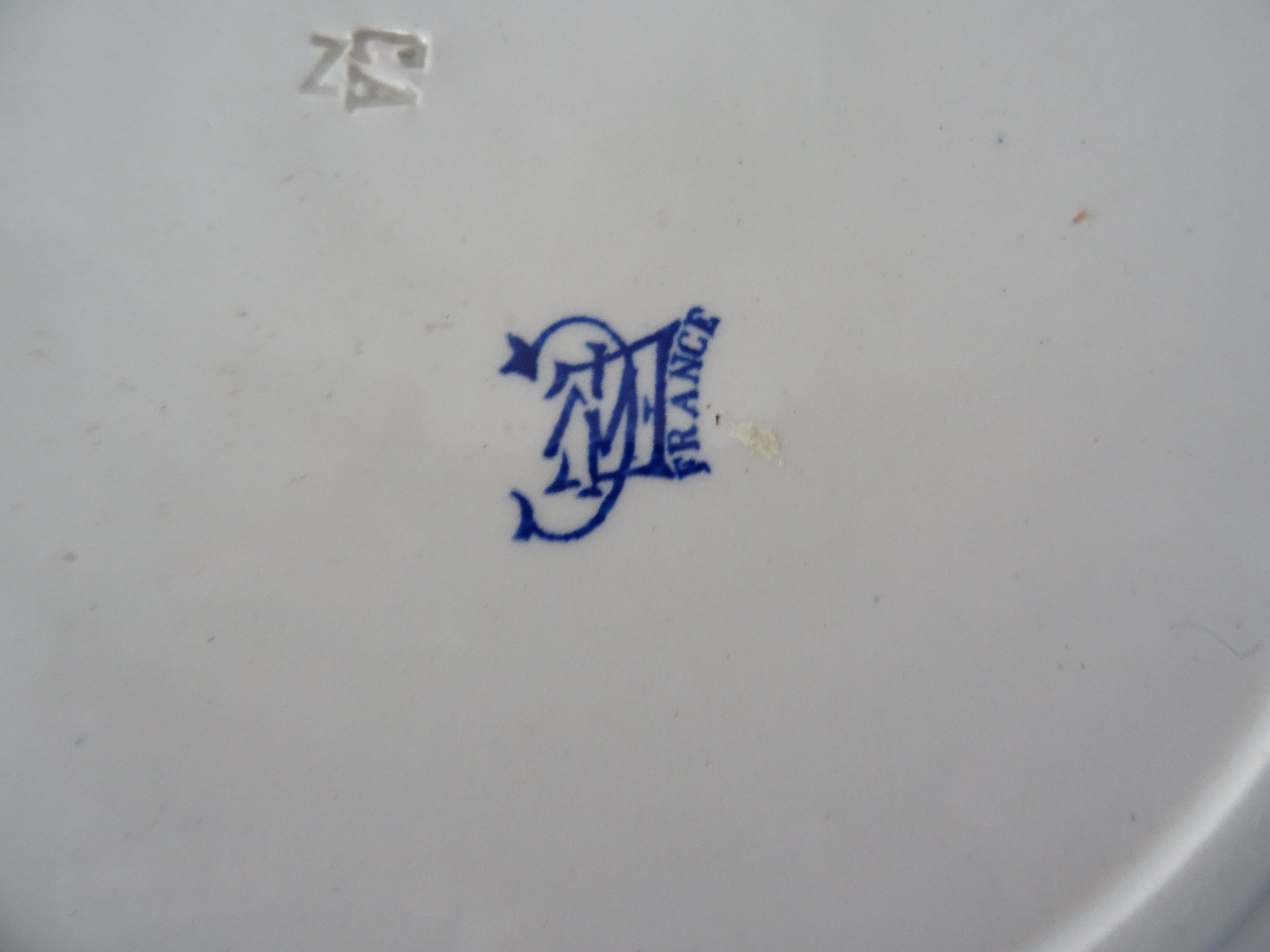 8 plates 160223 gien blue flowers 4 flat & 4 hollow