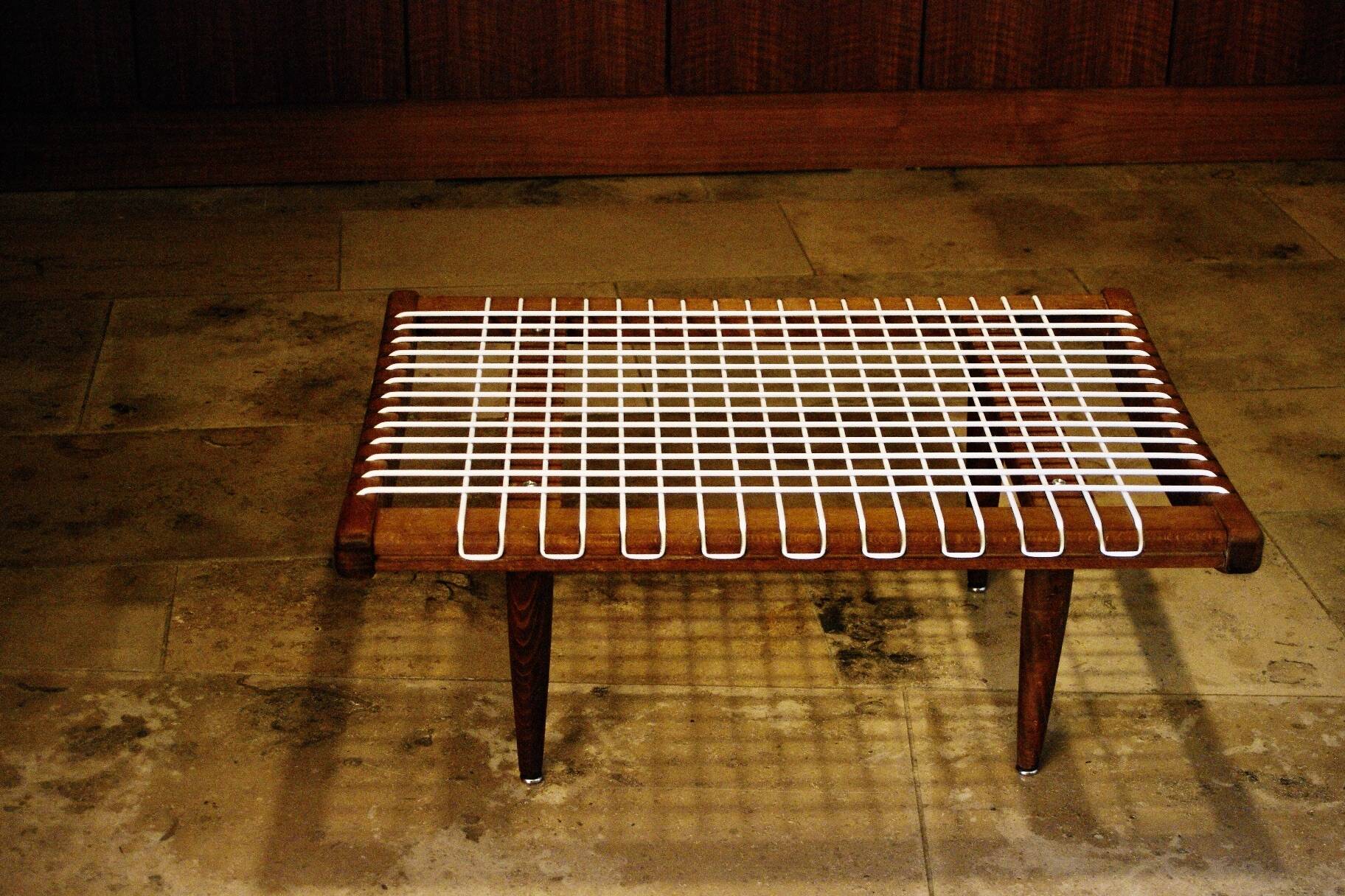 Vintage natural beech coffee table by georges adrien tigien 1950