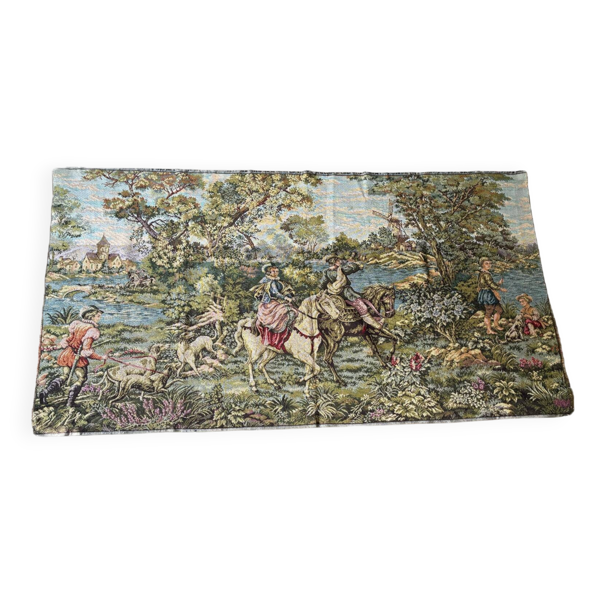 Grande tapisserie, scène de chasse à courre, XXe