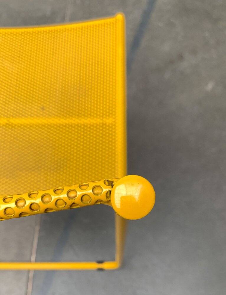 Italian perforated metal chair from the mid-century space age, 1960s.