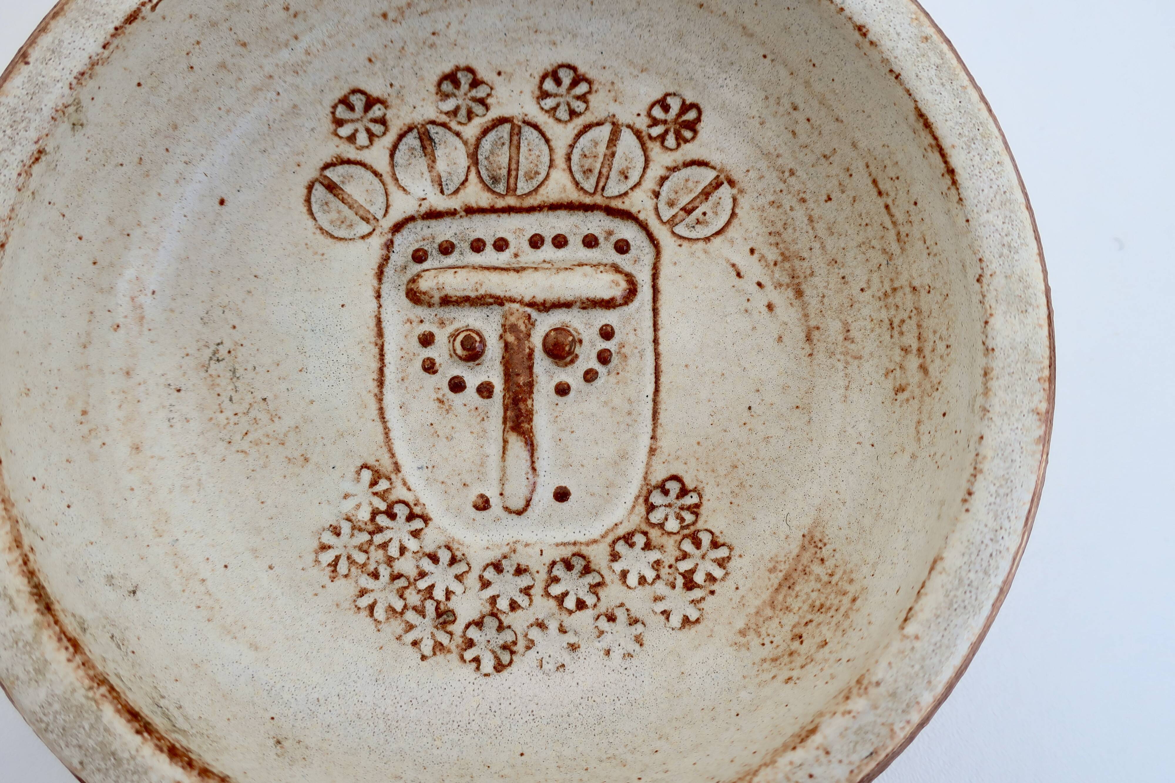 Vallauris empty pocket bowl, ceramic signed by Alain Rufas, around 1960/70.