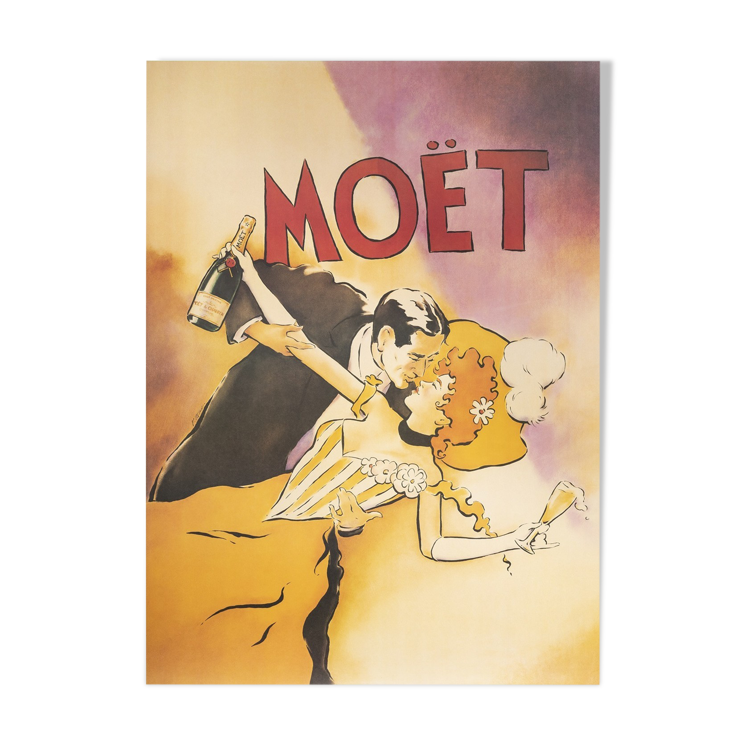 Poster couple moët champagne