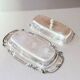 Antique Silver Butter Dish With Crystal Liner & Spoon, Elegant Vintage Tableware