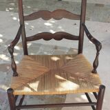 Fauteuil paillé provençal ancien