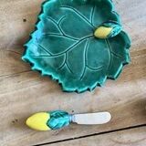 Vintage lemon butter dish in Vallauris slip