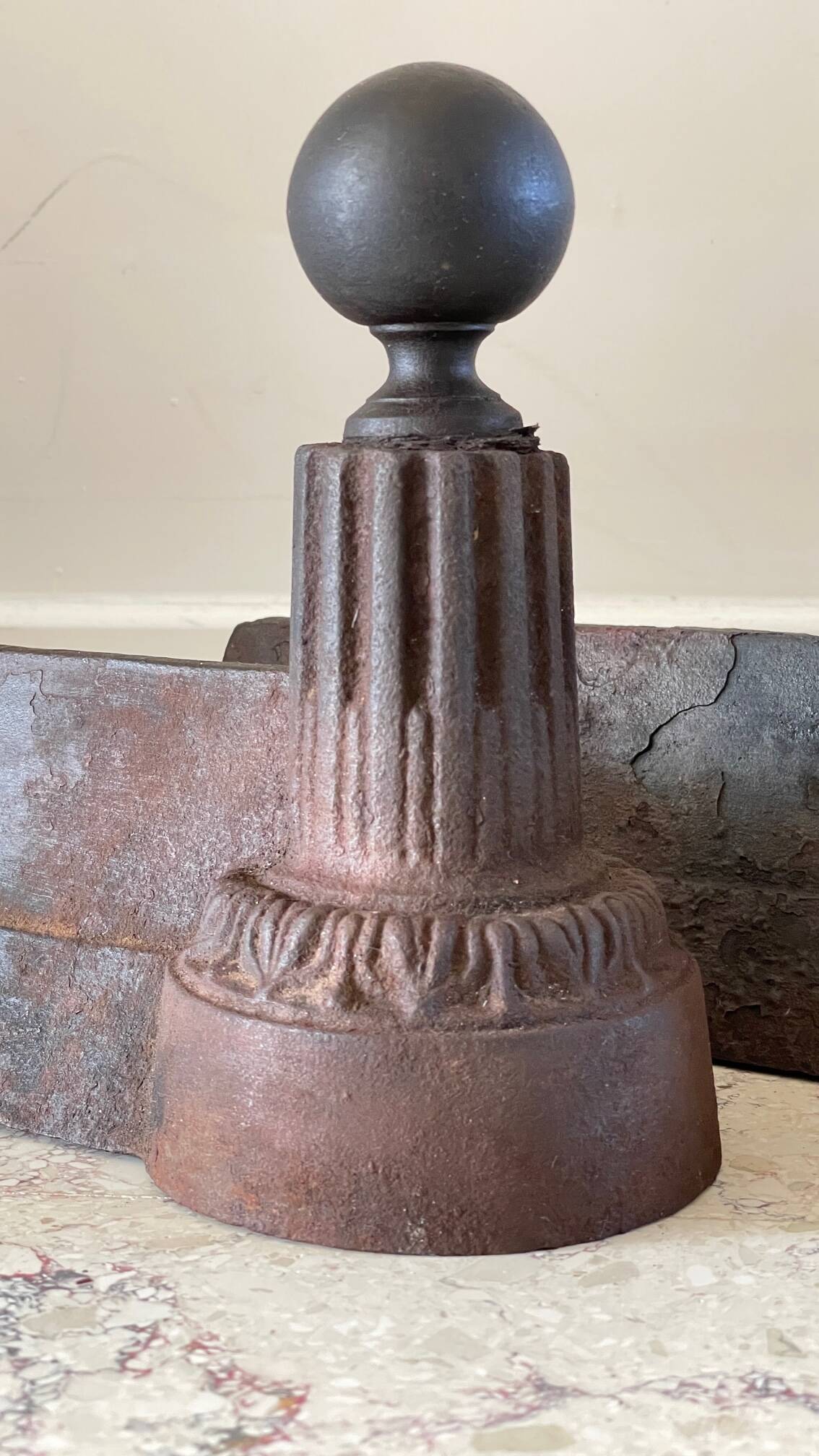 Pair of old vintage steel andirons