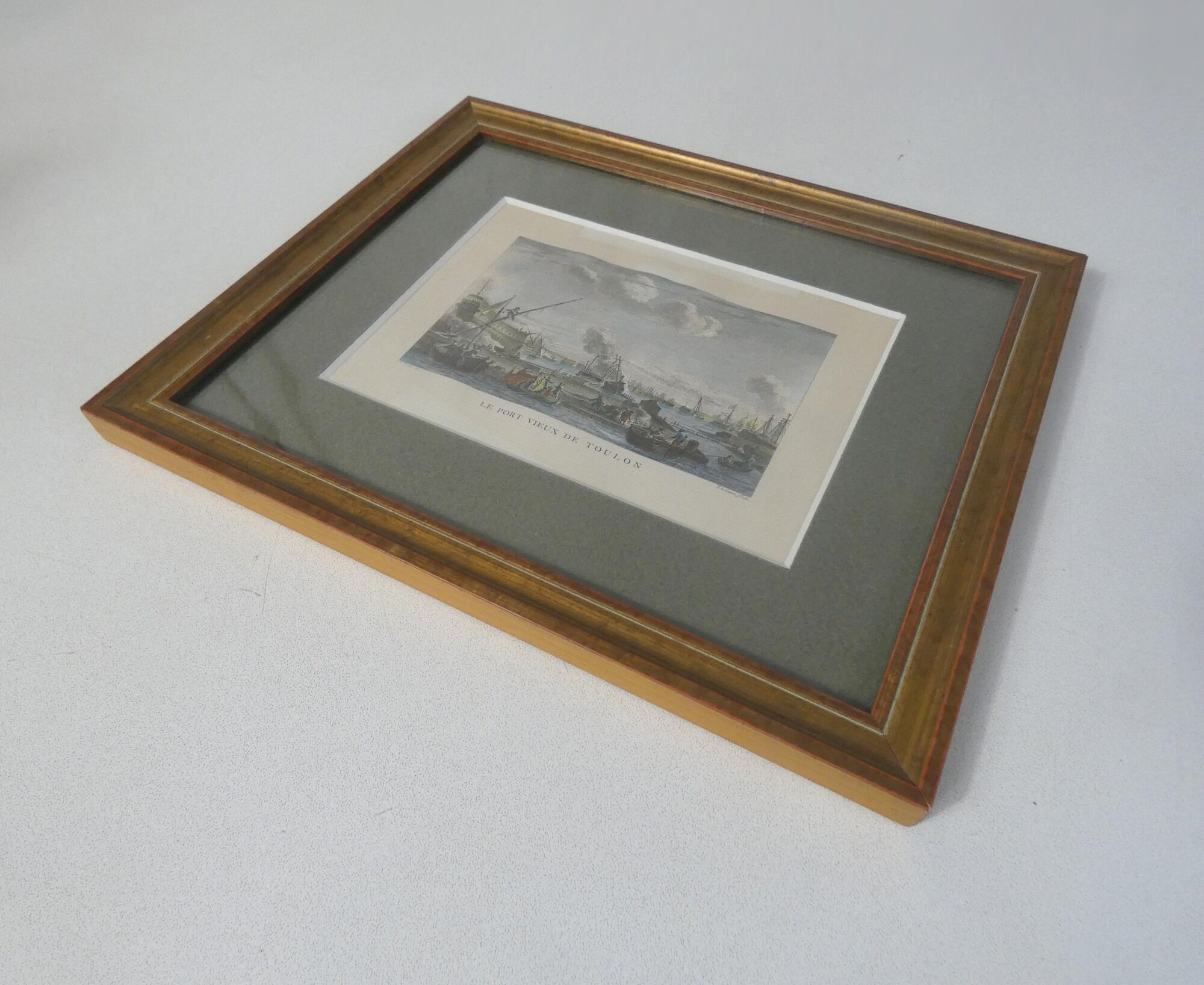 Old engraving of Toulon under glass and Marie Louise