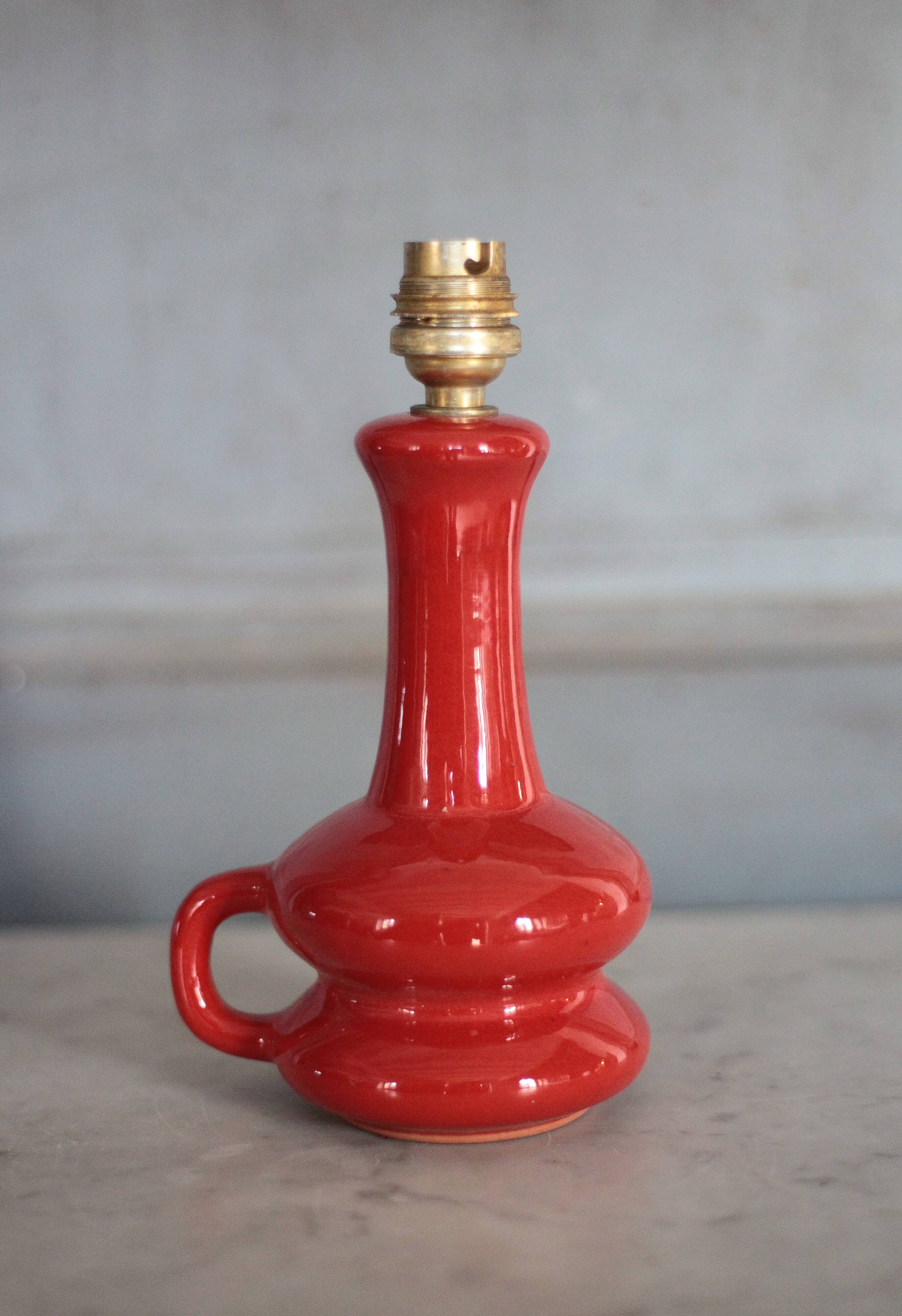 Glazed terracotta lamp, vintage lamp, table lamp, bedside lamp,