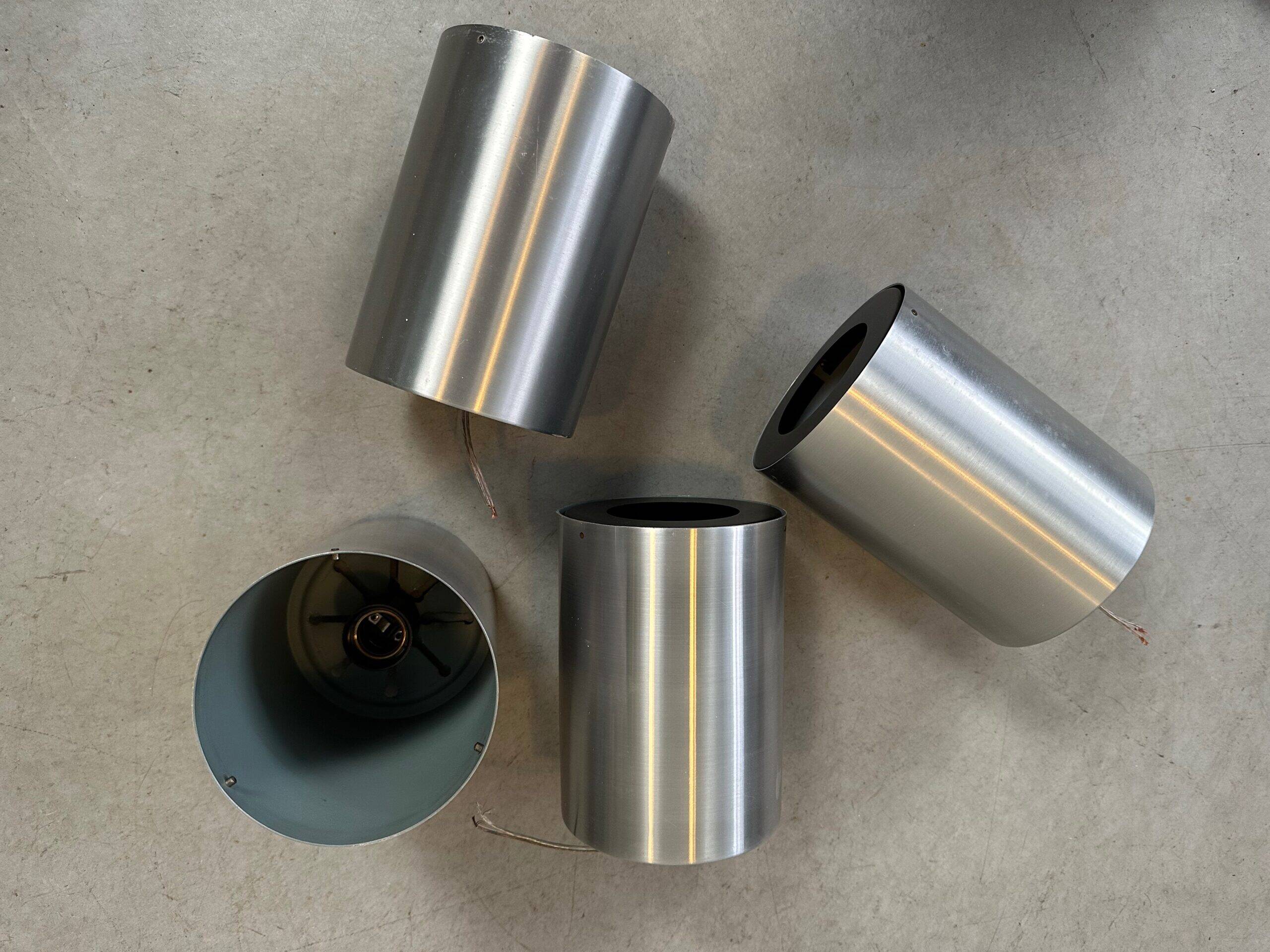4x vintage RAAK cylinder light metal – ceiling lamps