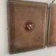 Vintage 1900 triptych mirror, old pink nickel-plated metal - 31 x 76 cm