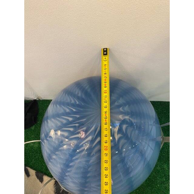 Italian Table Lamp Murano Glass by SimoEng in Light Blue