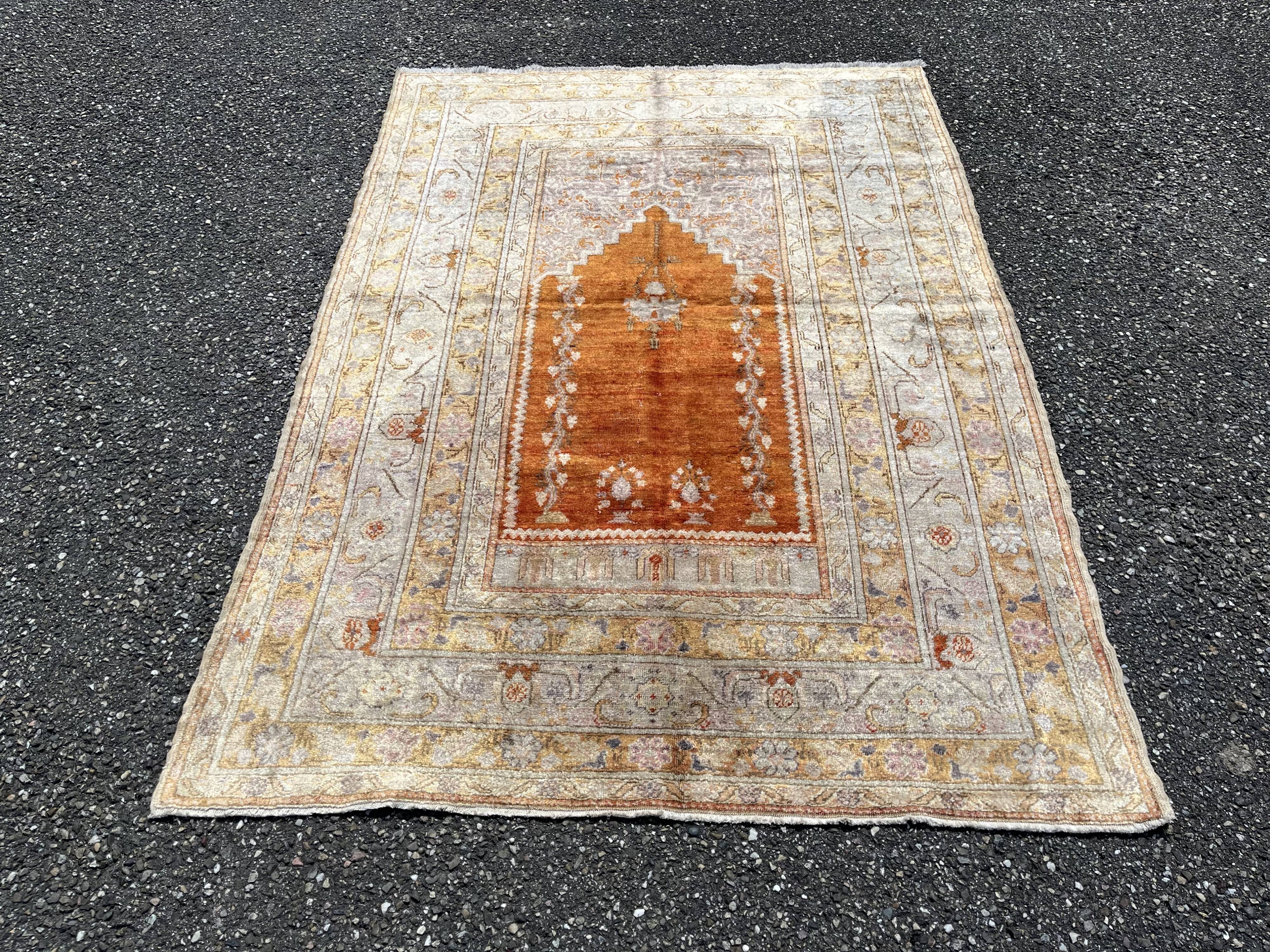 Turkish Kayseri Orange Rug