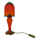Lampe champignon en pâte de verre marmoréen orange vert. Artistar