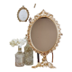 Golden metal psyche mirror 30x50cm