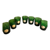 Lot de 7 verres verts italiens de byrrh