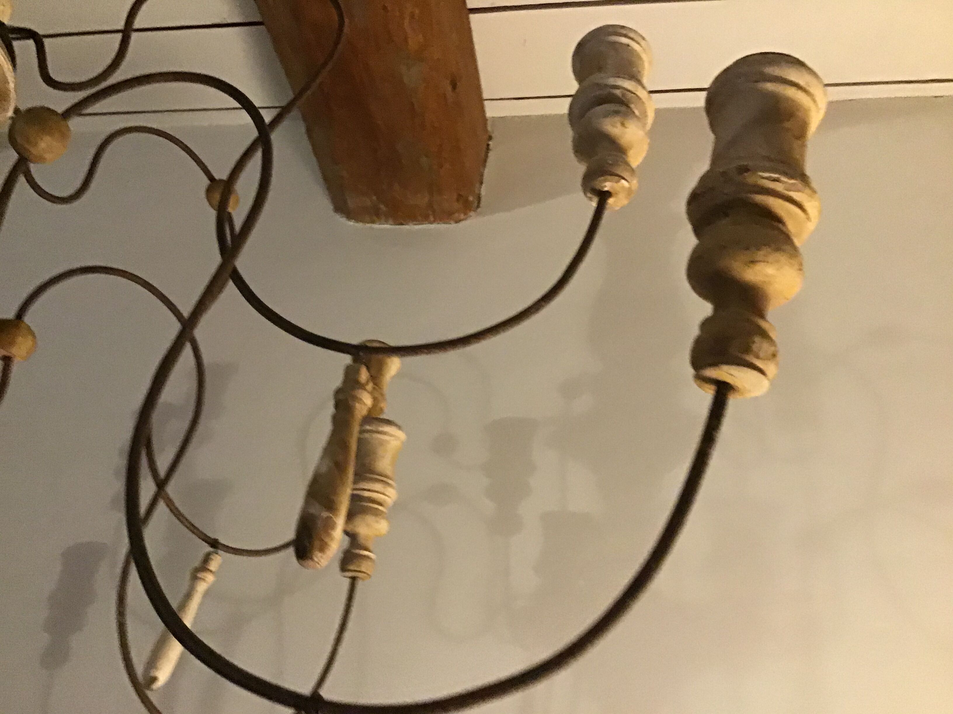 Wooden and iron suspension luster