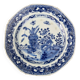 Assiette bleu et blanc Chine décor de papillons fin XIXe