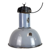 Industrial Grey Enamel Bauhaus Pendant Lamp, 1930s