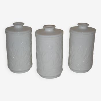 opaline jars with relief patterns