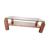 Table basse vintage dorée à l'or fin 23carats par Belgo Chrome