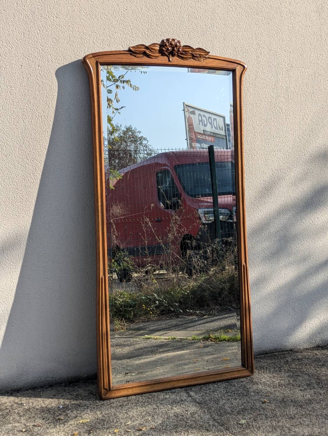 Large 187cm Art Nouveau Mirror, Nancy School, in the Majorelle style