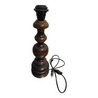 Turned wooden lamp base