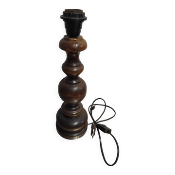 Turned wooden lamp base