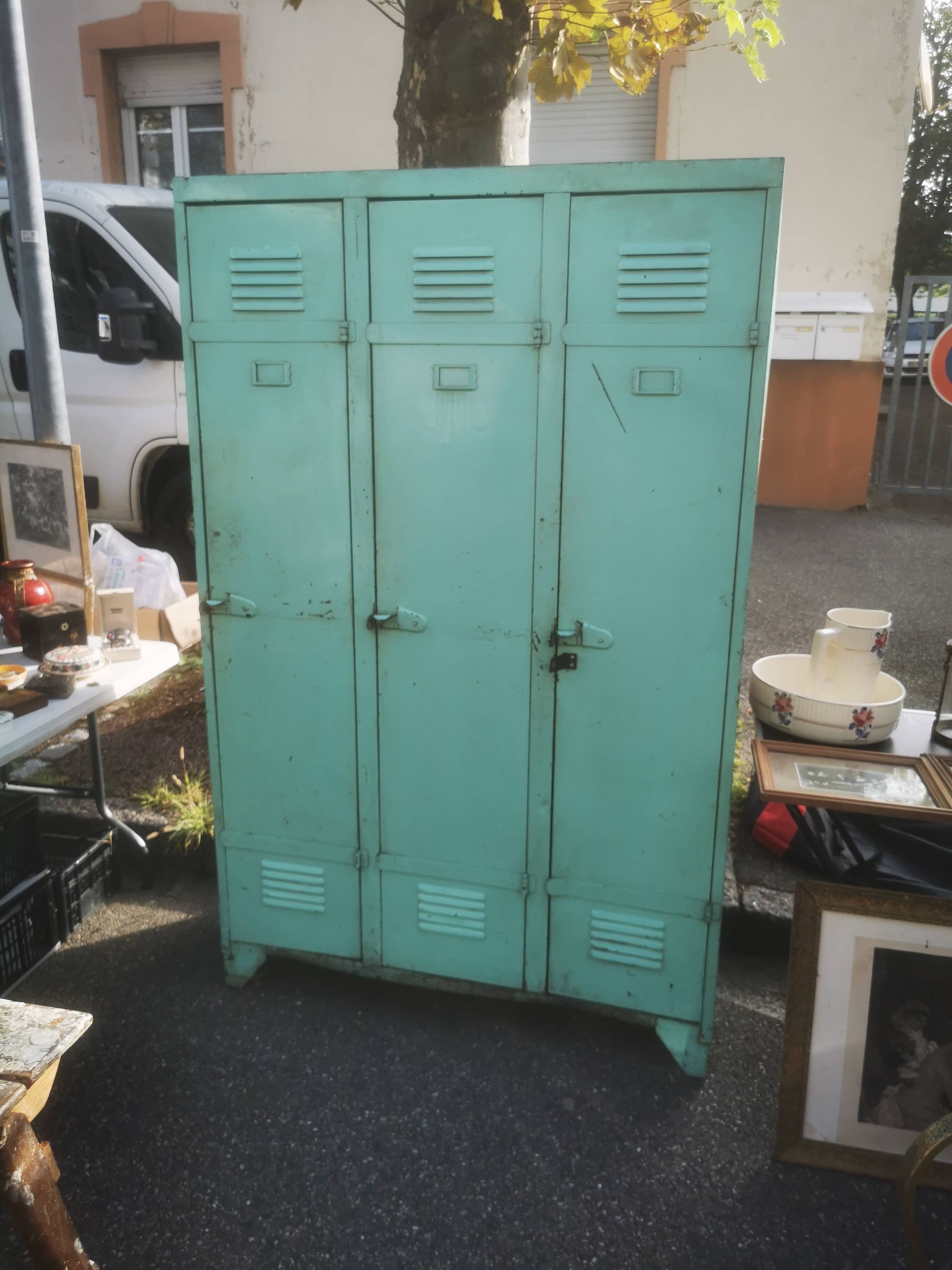 Vintage metal locker cabinet