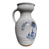 Marcy signed pitcher / terracotta ceramic carafe