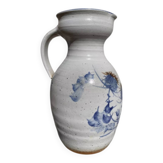 Marcy signed pitcher / terracotta ceramic carafe