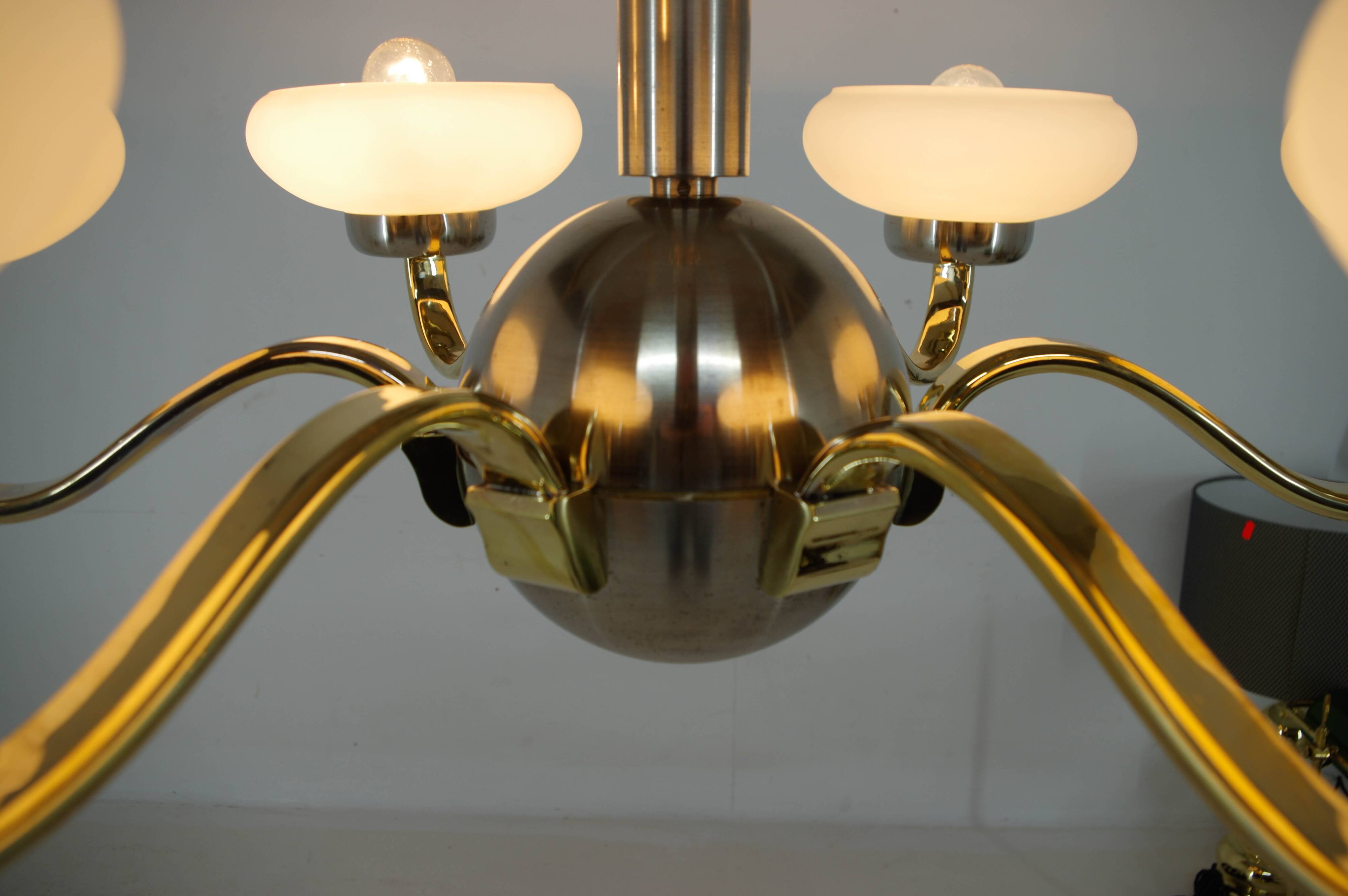 Large Art Deco Chandelier, 1930s, Restored