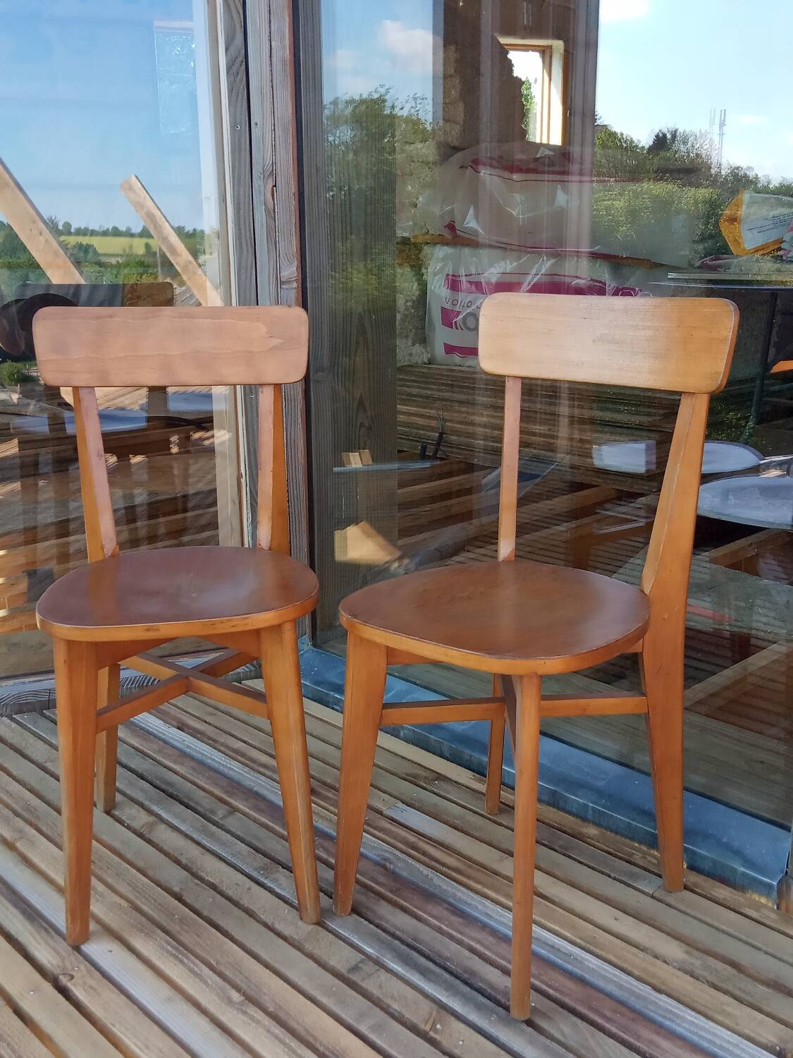 Pair of 1950s bistro chairs
