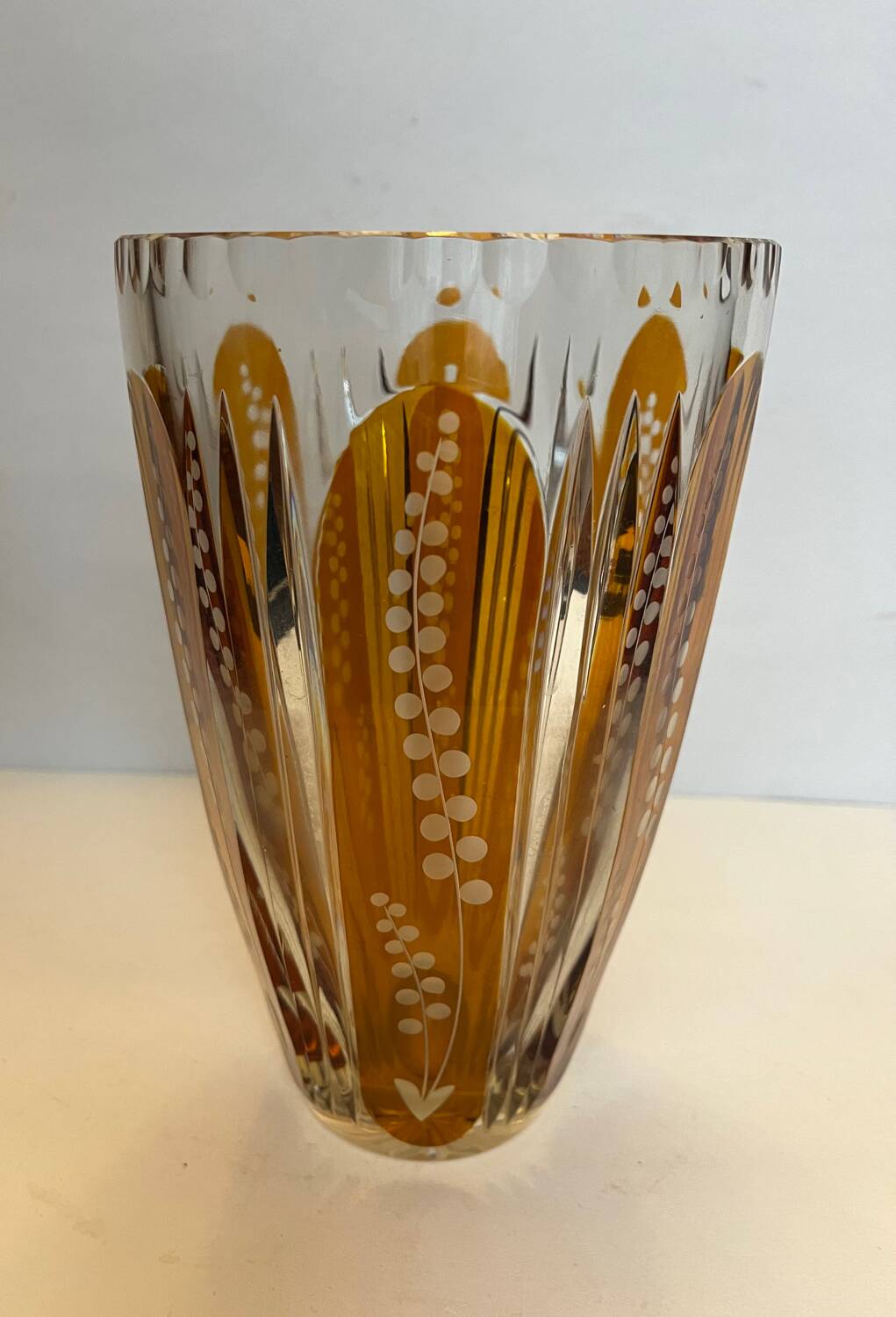 Vintage cut crystal vase