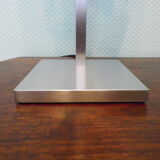 Lamp Stéphane Davidts Faras model, satin chrome, almond green lampshade - Belgium