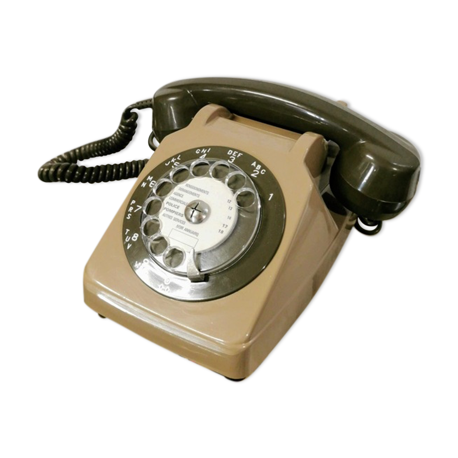 Brown dial phone