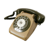 Brown dial phone