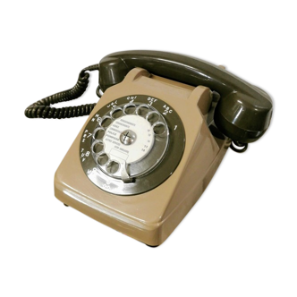 Brown dial phone